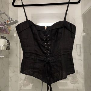 Reformation Linen Corset Top